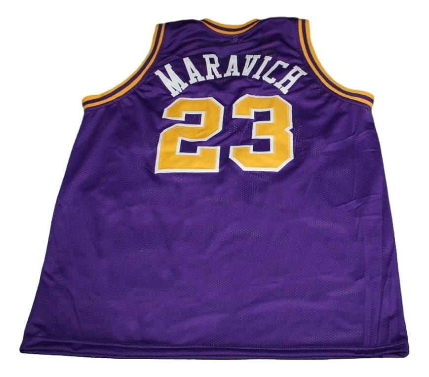 Pete Maravich #23 Broughton High School New Basketball Jersey Purple 1 Pete Maravich #23 Broughton High School New Basketball Jersey Purple