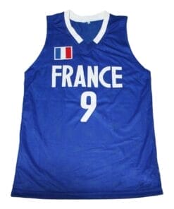 Tony Parker #9 Team France New Basketball Jersey Blue