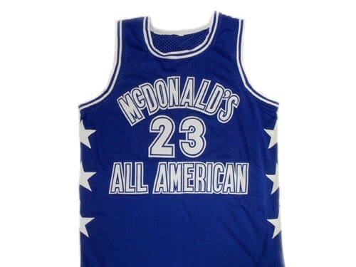 Michael Jordan #23 McDonald's All American Basketball Jersey Blue 2 Michael Jordan #23 McDonald's All American Basketball Jersey Blue