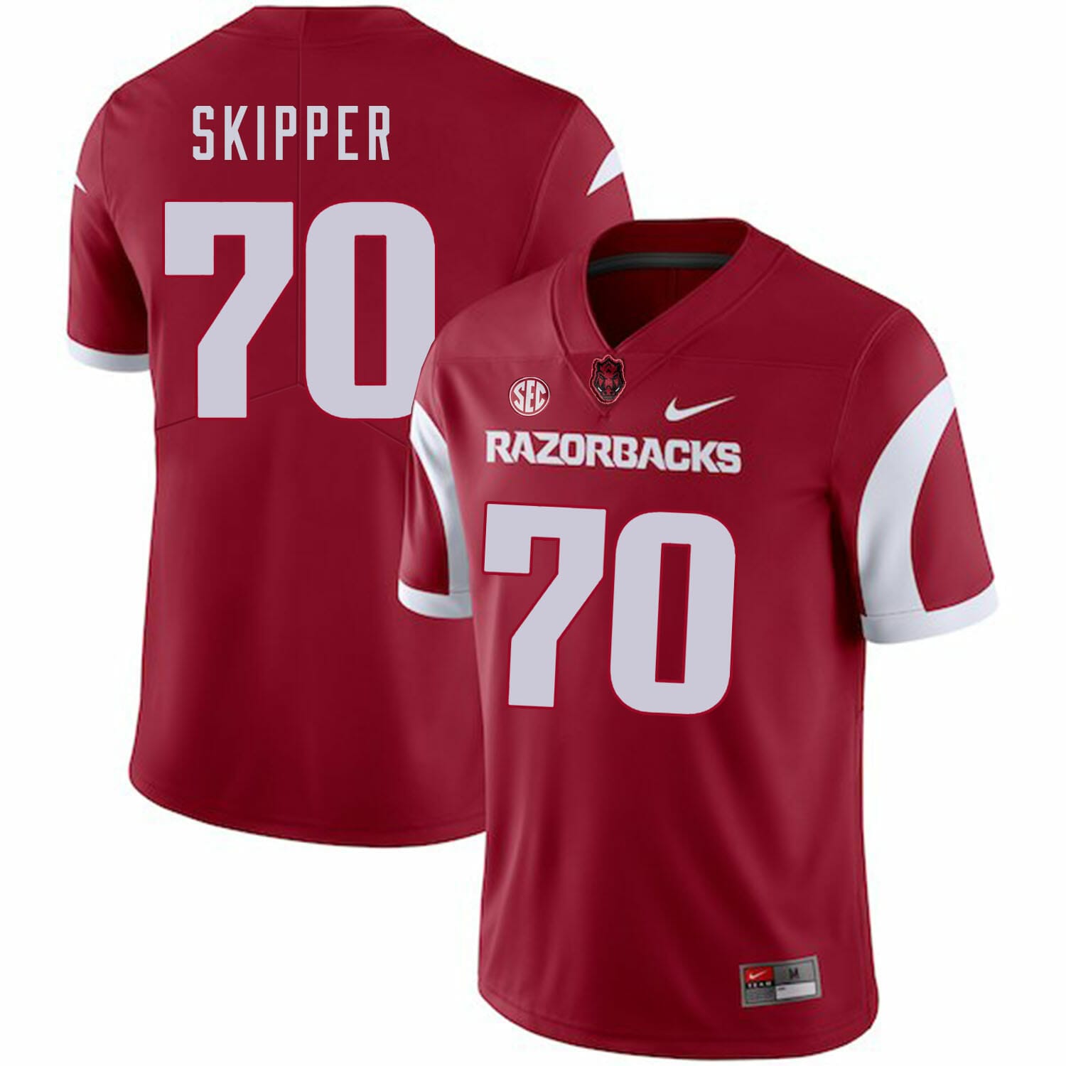 Arkansas Razorbacks #70 Dan Skipper College Football Jersey Red 1 Arkansas Razorbacks #70 Dan Skipper College Football Jersey Red