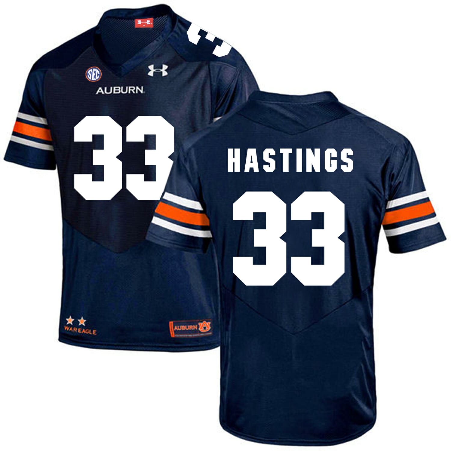 Auburn Tigers Under Armour #33 Will Hastings Football Jersey Dark Blue 1 Auburn Tigers Under Armour #33 Will Hastings Football Jersey Dark Blue