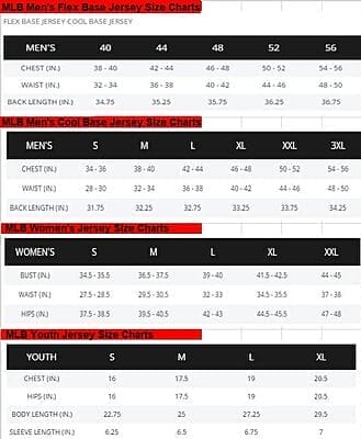 Baseball Size Chart official