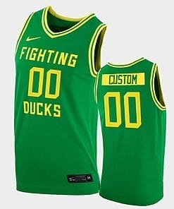 Custom Name Number Oregon Ducks Green College Basketball Replica Jersey
