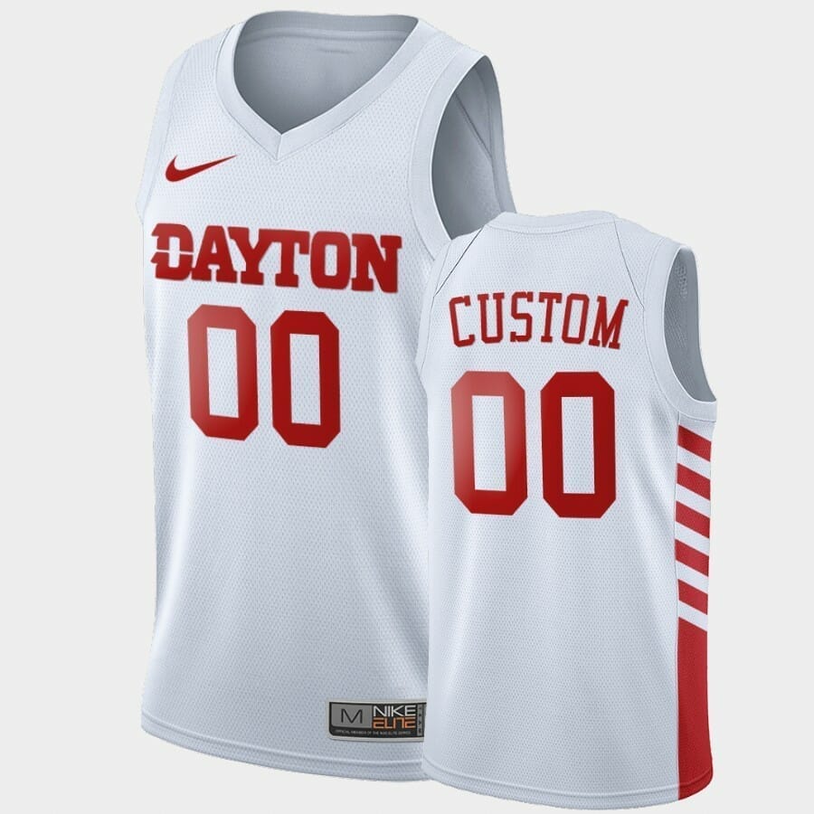 Dayton Flyers Custom Name Number White College Basketball Jersey 1 Dayton Flyers Custom Name Number White College Basketball Jersey