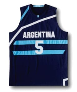 Manu Ginobili #5 Team Argentina Basketball Jersey Navy Blue