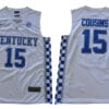 Kentucky Wildcats #15 Cousins NCAA Basketball Jersey White 5 Kentucky Wildcats 15 Cousins NCAA Basketball Jersey White