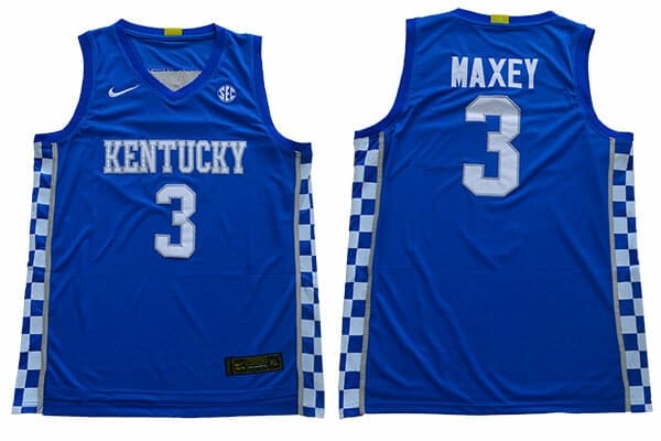 Kentucky Wildcats #3 Maxey NCAA Basketball Jersey Blue 1 Kentucky Wildcats #3 Maxey NCAA Basketball Jersey Blue
