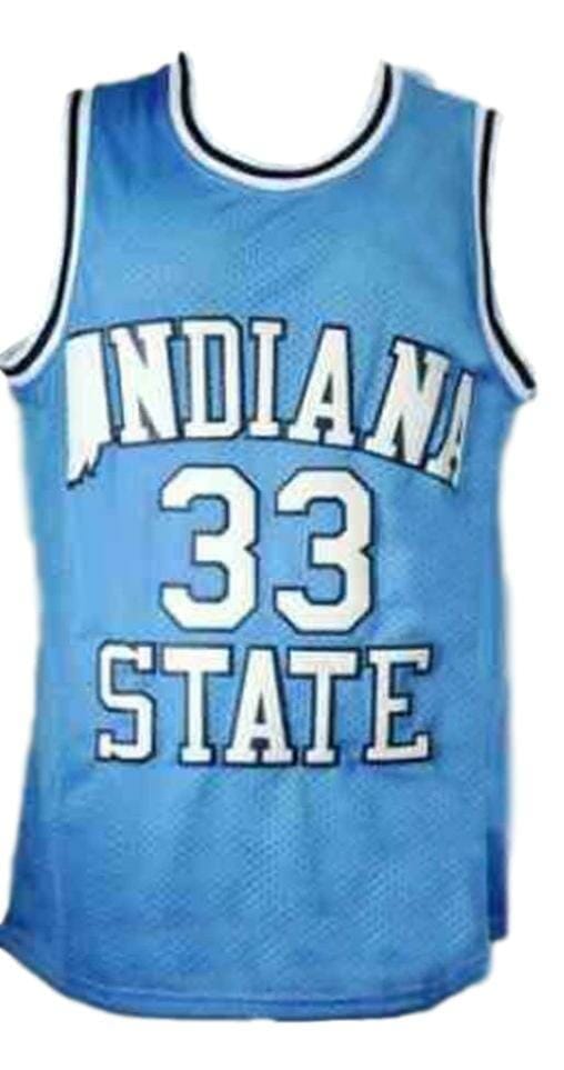 Larry Bird #33 College Basketball Jersey Sewn Blue 2 Larry Bird #33 College Basketball Jersey Sewn Blue