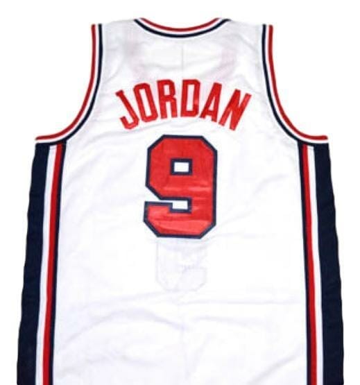 Michael Jordan #9 Team USA Basketball Jersey White 1 Michael Jordan #9 Team USA Basketball Jersey White