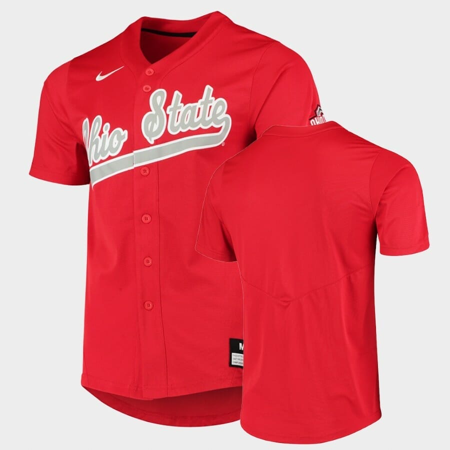 Ohio State Buckeyes Custom Name Number Red College Baseball Jersey 1 Ohio State Buckeyes Custom Name Number Red College Baseball Jersey