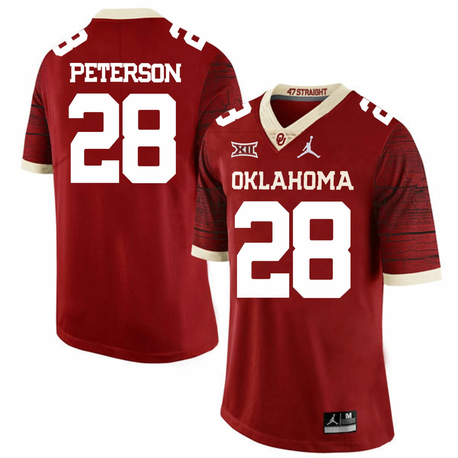 Oklahoma Sooners #28 Adrian Peterson Football Jersey Chai Pattern Dark Red 1 Oklahoma Sooners #28 Adrian Peterson Football Jersey Chai Pattern Dark Red