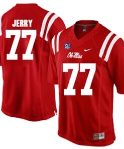 Ole Miss Rebels #77 John Jerry NCAA College Football Jersey Red