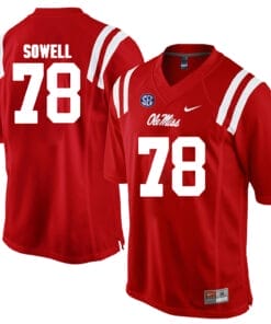 Ole Miss Rebels #78 Bradley Sowell NCAA College Football Jersey Red