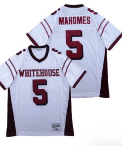 Patrick Mahomes #5 Whitehouse High School Football Jersey White