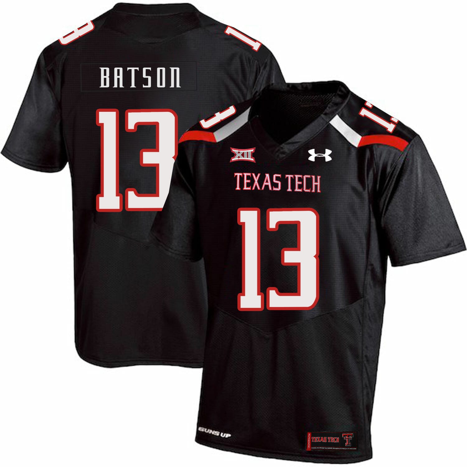 Texas Tech #13 Cameron Batson NCAA College Football Jersey Black 1 Texas Tech #13 Cameron Batson NCAA College Football Jersey Black