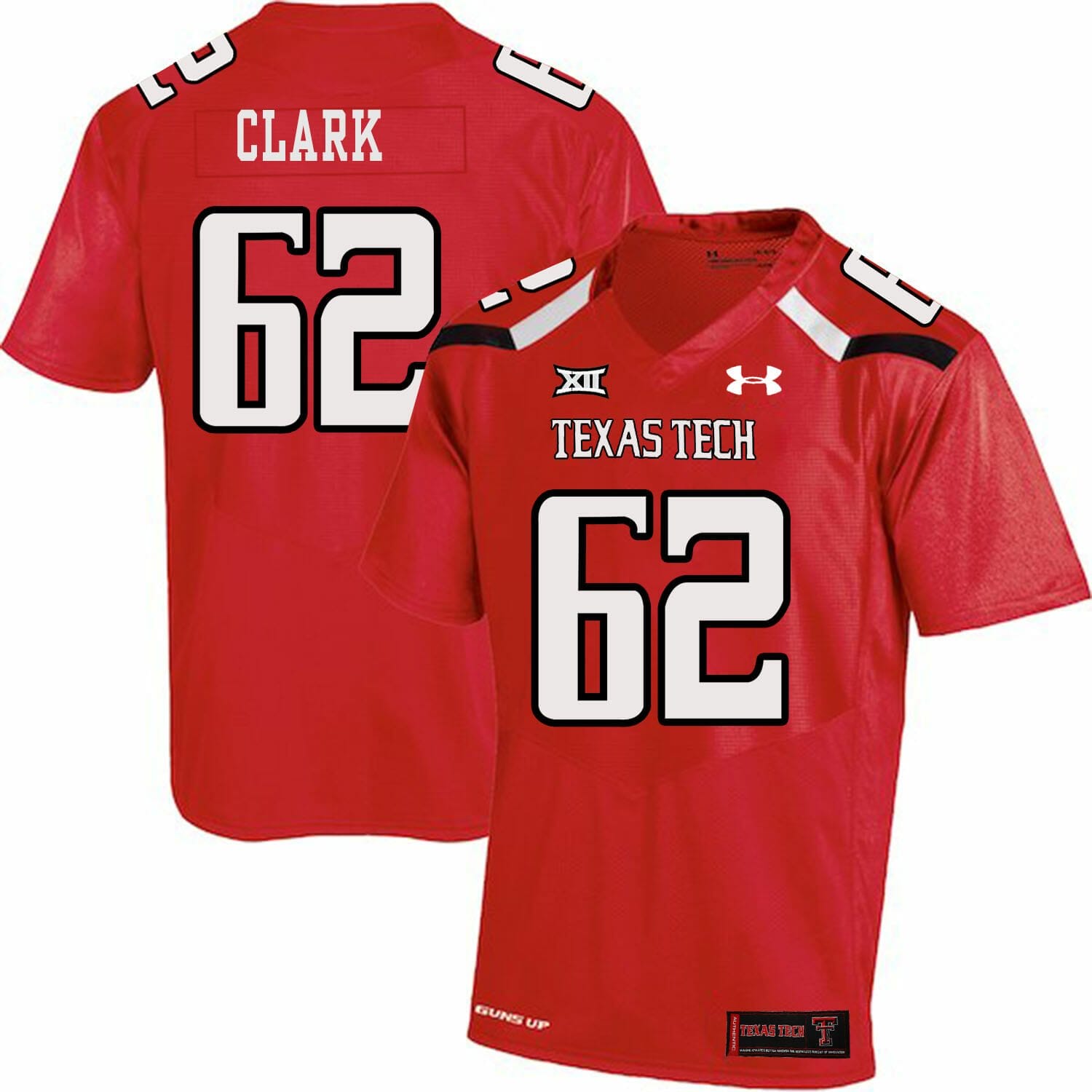 Texas Tech #62 Le'Raven Clark NCAA College Football Jersey Red 1 Texas Tech #62 Le'Raven Clark NCAA College Football Jersey Red