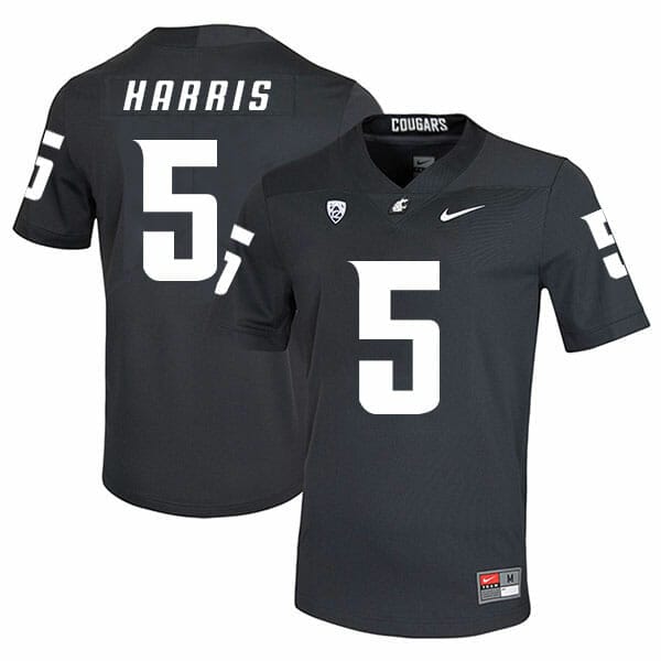 Washington State Cougars #5 Travell Harris Football Jersey Black 1 Washington State Cougars #5 Travell Harris Football Jersey Black