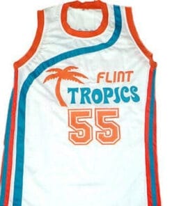 Vakidis #55 Flint Tropics Semi Pro Movie Basketball Jersey White 4 Vakidis #55 Flint Tropics Semi Pro Movie Basketball Jersey White