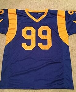 Alternative view of UNSIGNED CUSTOM Sewn Stitched Aaron Donald Blue Jersey
