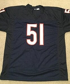 Alternative view of UNSIGNED CUSTOM Sewn Stitched Dick Butkus Blue Jersey