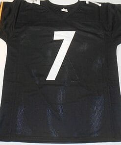Alternative view of UNSIGNED CUSTOM Sewn Stitched Ben Roethlisberger Black Jersey