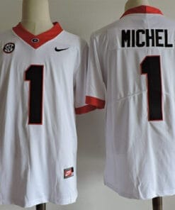 Georgia Bulldogs #1 Sony Michel College Football Jersey White