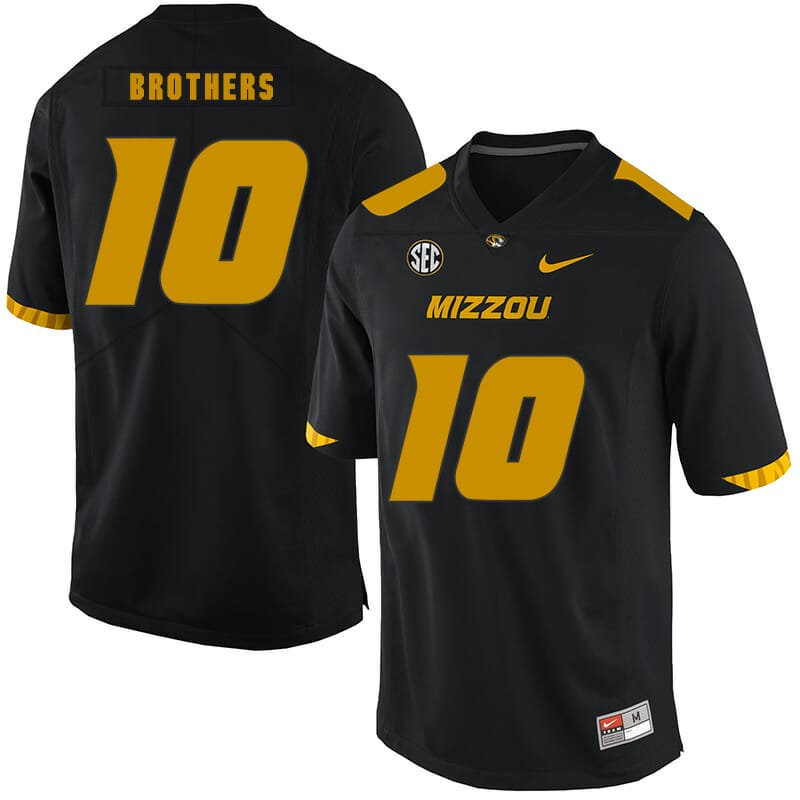 Missouri Tigers #10 Kentrell Brothers College Football Jersey Black 1 Missouri Tigers #10 Kentrell Brothers College Football Jersey Black
