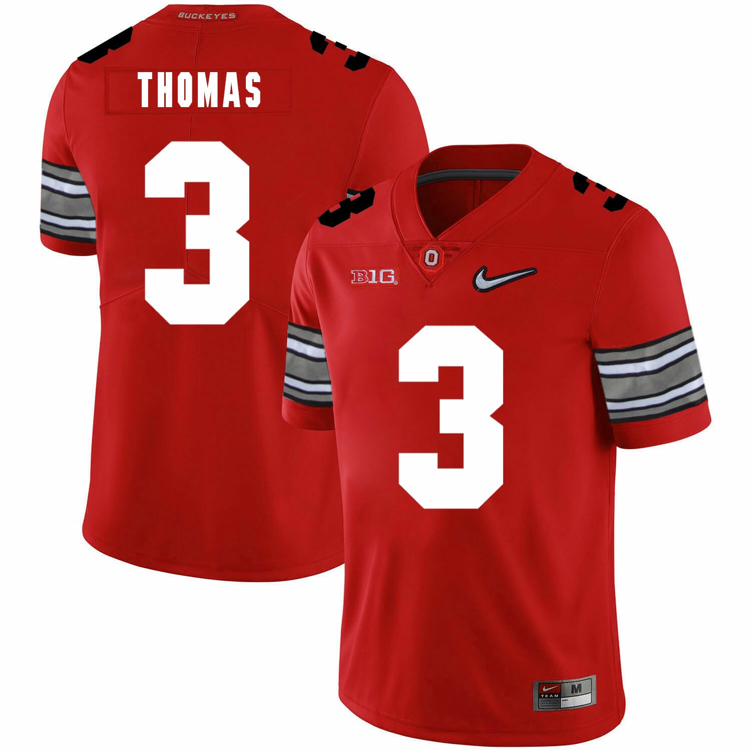 Ohio State Buckeyes #3 Michael Thomas Football Jersey Diamond Red 1 Ohio State Buckeyes #3 Michael Thomas Football Jersey Diamond Red