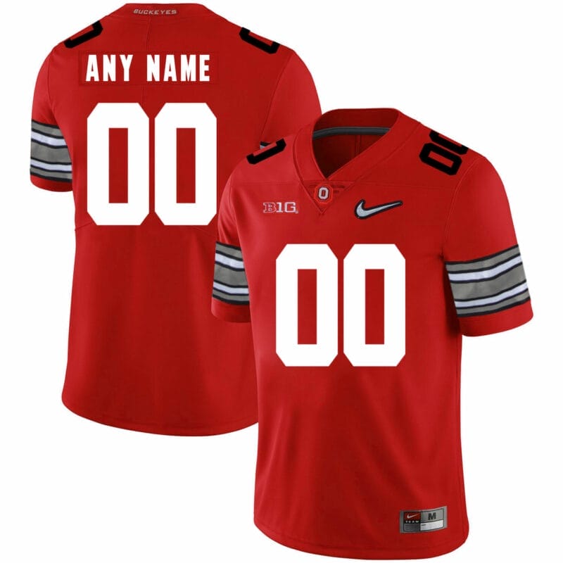 Personalized Ohio State Football Jersey Name and Number Diamond Patch Red 10 Personalized Ohio State Football Jersey Name and Number Diamond Patch Red