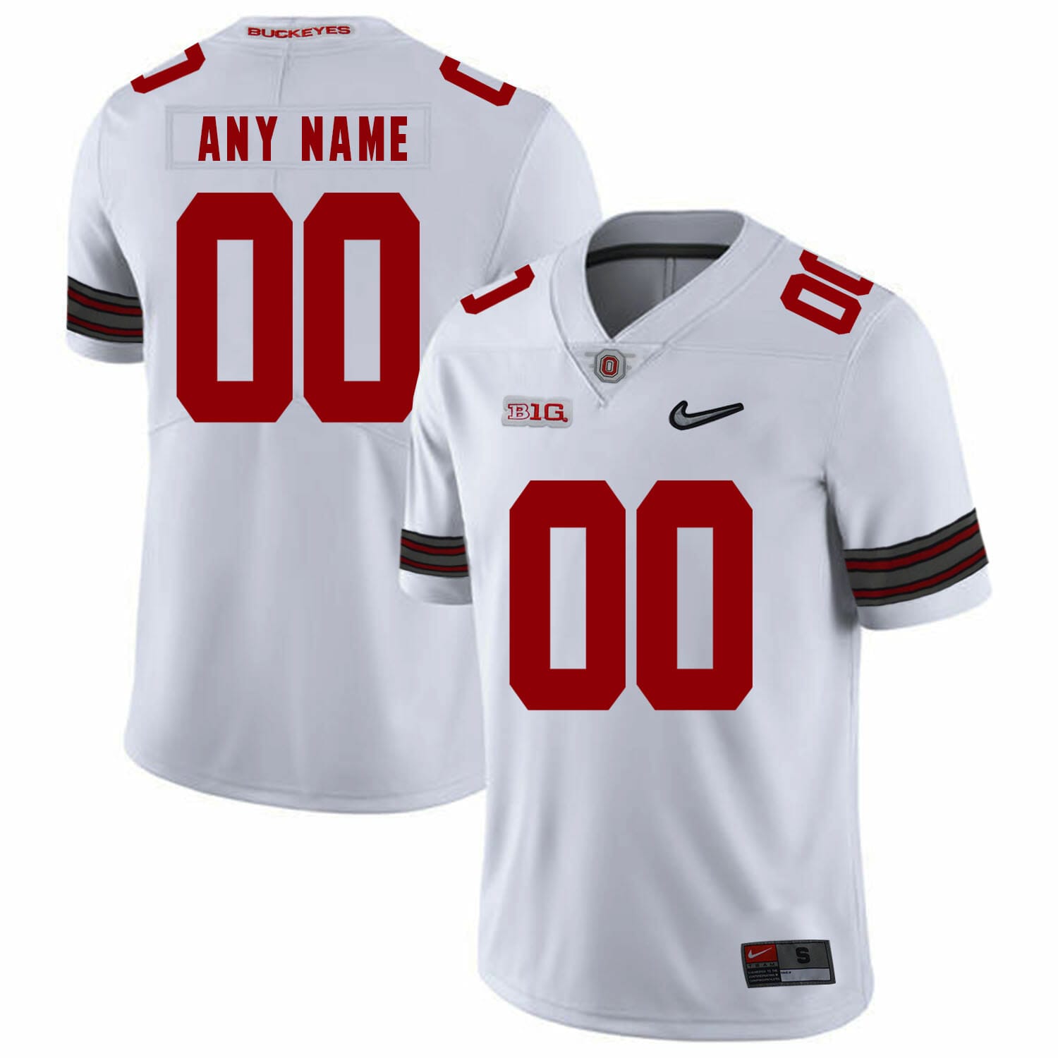 Ohio State Buckeyes Custom Name and Number Football Jersey Diamond Patch White 1 Ohio State Buckeyes Custom Name and Number Football Jersey Diamond Patch White