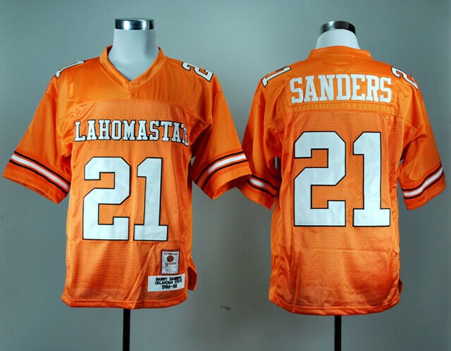 Oklahoma State Cowboys #21 Barry Sanders Football Jersey Orange 1 Oklahoma State Cowboys #21 Barry Sanders Football Jersey Orange