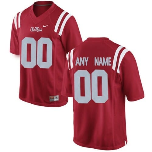 Ole Miss Rebels Custom Name and Number NCAA Football Red Jersey 1 Ole Miss Rebels Custom Name and Number NCAA Football Red Jersey