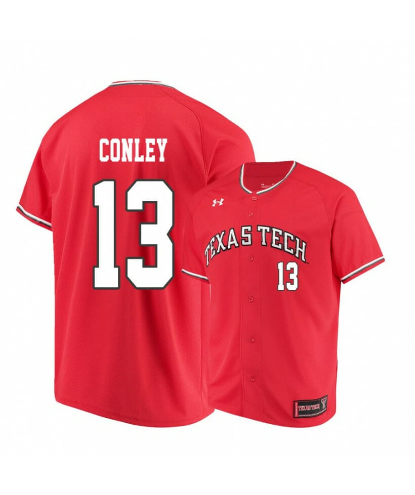 Texas Tech Red Raiders 13 Cal Conley Red College Baseball Jersey 1 Texas Tech Red Raiders 13 Cal Conley Red College Baseball Jersey