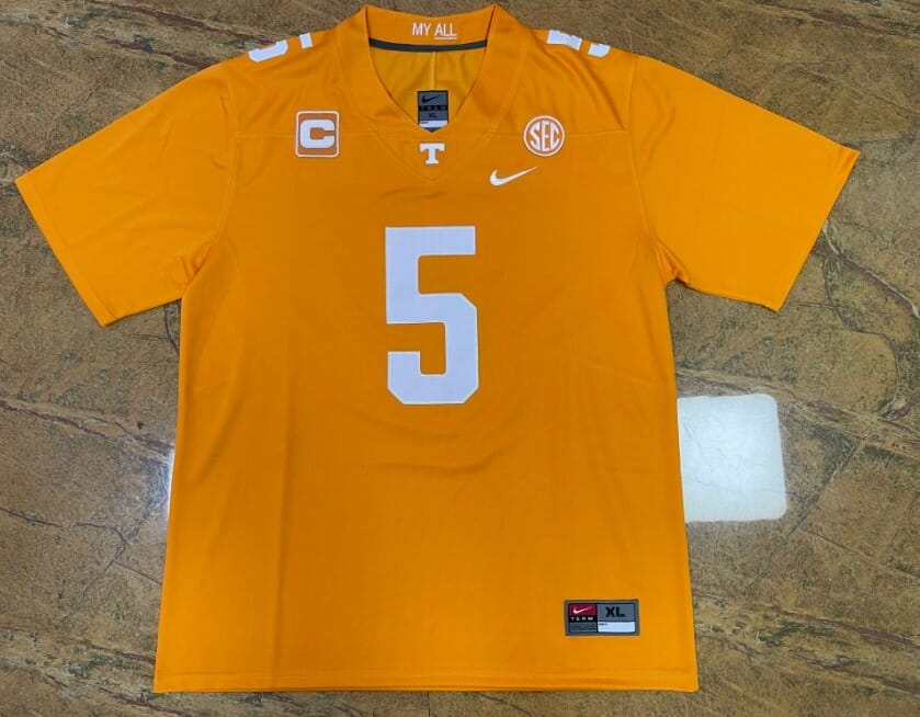 Hendon Hooker Jersey #5 Tennessee Volunteers Replica Football Orange 3 Hendon Hooker Jersey #5 Tennessee Volunteers Replica Football Orange - Image 3