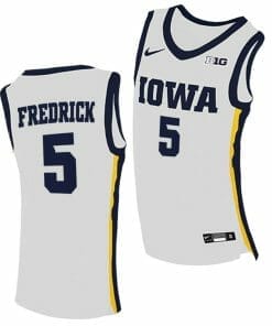 CJ Fredrick Jersey Iowa Hawkeyes College Basketball White #5