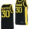 Connor McCaffery Jersey Iowa Hawkeyes College Basketball Black #30 7 Connor McCaffery Jersey Iowa Hawkeyes College Basketball Black #30