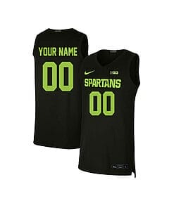 Custom Michigan State Spartans Jersey College Basketball Name and Number Elite Black