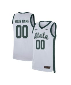 Custom Michigan State Spartans Jersey College Basketball Name and Number Elite White