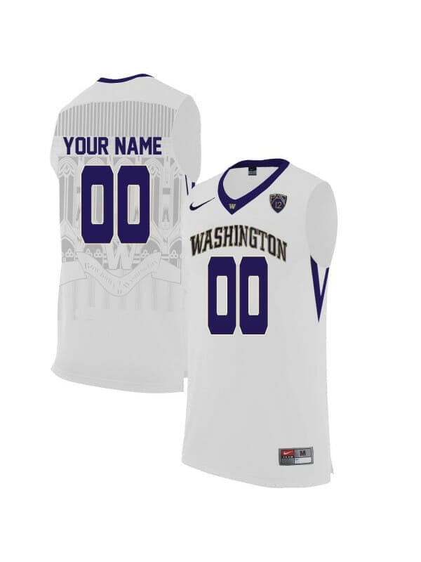 Custom Washington Huskies Jersey College Basketball Name and Number Elite White 1 Custom Washington Huskies Jersey College Basketball Name and Number Elite White