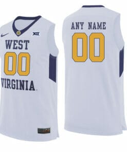 Custom West Virginia Jersey College Basketball Name and Number White