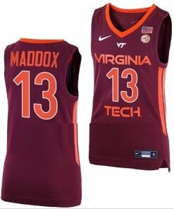 Dairus Maddox Jersey Virginia Tech Hokies College Basketball Away Maroon #13