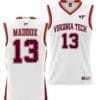 Darius Maddox Jersey Virginia Tech Hokies College Basketball NIL Pick-A-Player White #13 6 Dairus Maddox Jersey Virginia Tech Hokies College Basketball NIL Pick-A-Player White #13