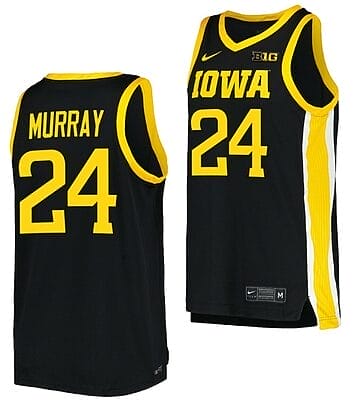 Kris Murray Jersey Iowa Hawkeyes College Basketball Black #24 10 Kris Murray Jersey Iowa Hawkeyes College Basketball Black #24