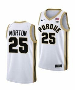 Men's #25 Ethan Morton Jersey Purdue Boilermakers College Basketball Jerseys White