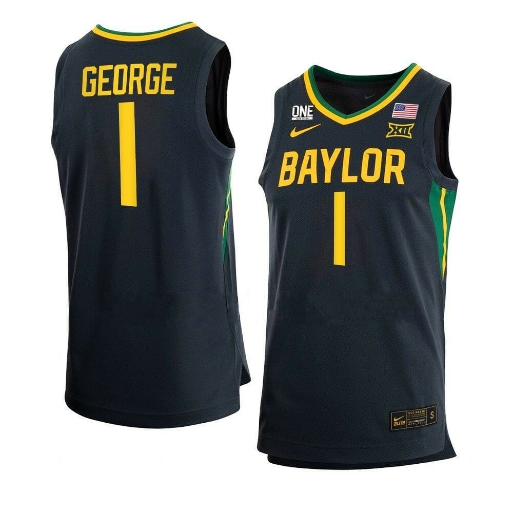 Men's #1 Keyonte George Jersey Baylor Bears College Basketball Jerseys 1 Men's #1 Keyonte George Jersey Baylor Bears College Basketball Jerseys