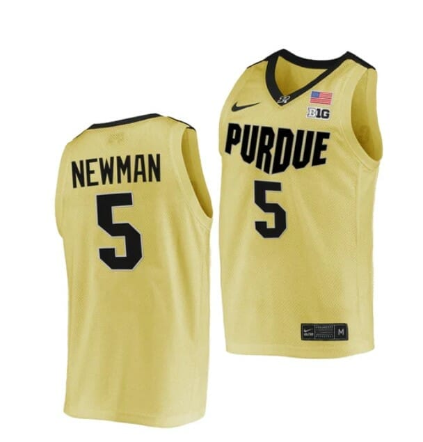 Men's #5 Brandon Newman Jersey Purdue Boilermakers College Basketball Jerseys 3 Men's #5 Brandon Newman Jersey Purdue Boilermakers College Basketball Jerseys Gold 2022