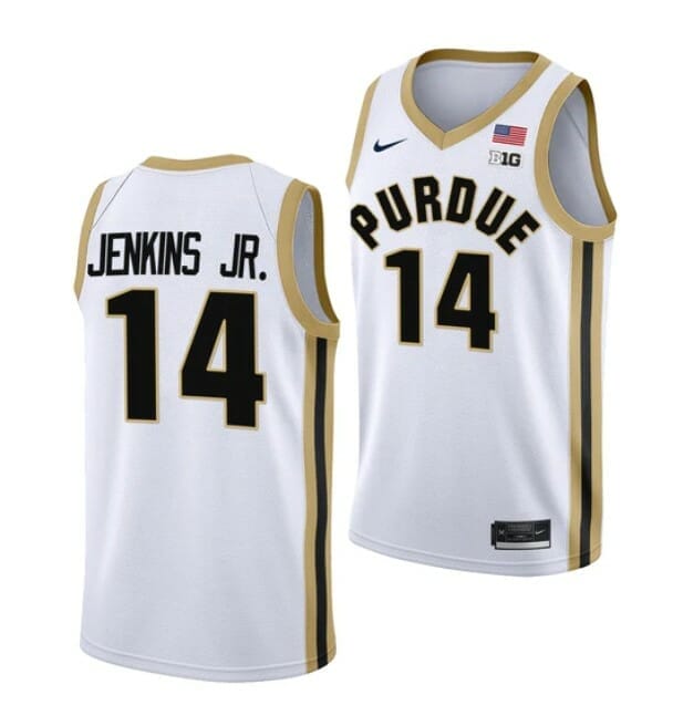Men's #14 David Jenkins Jr Jersey Purdue Boilermakers College Basketball Jerseys 3 Men's #14 David Jenkins Jr Jersey Purdue Boilermakers College Basketball Jerseys White