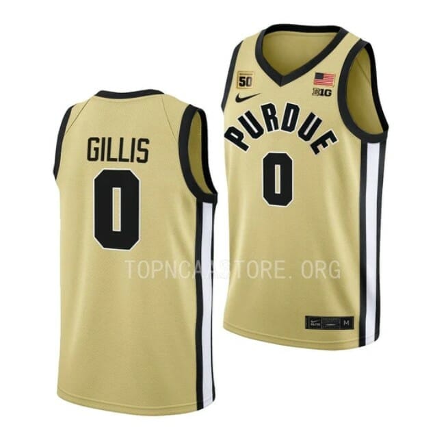Men's #0 Mason Gillis Jersey Purdue Boilermakers College Basketball Jerseys 3 Men's #0 Mason Gillis Jersey Purdue Boilermakers College Basketball Jerseys Gold