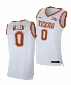 Men's #0 Timmy Allen Jersey Texas Longhorns College Basketball Jerseys White 2021