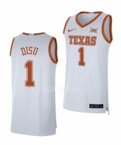 Men's #1 Dylan Disu Jersey Texas Longhorns College Basketball Jerseys White